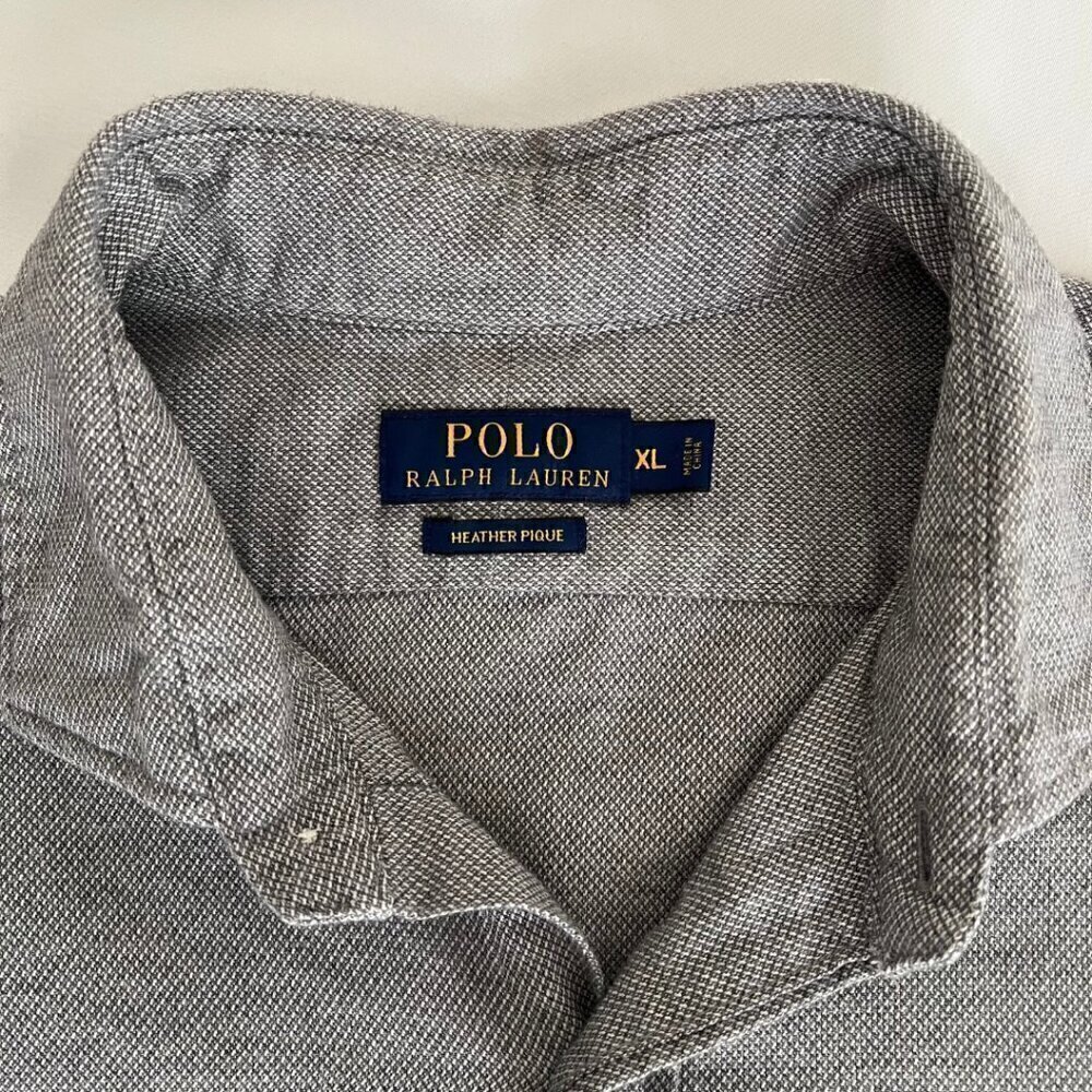 Polo Ralph Lauren Heather Pique Button Down Men's XL Shirt - Picture 3 of 5